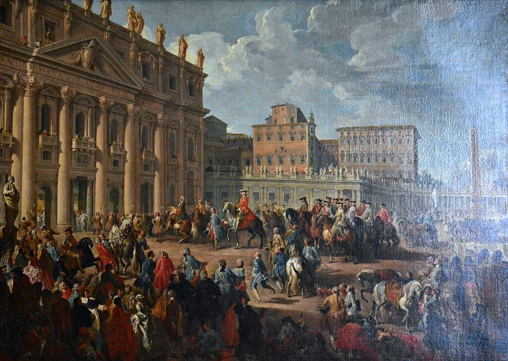 Carlo di Borbone in visita alla basilica di San Pietro